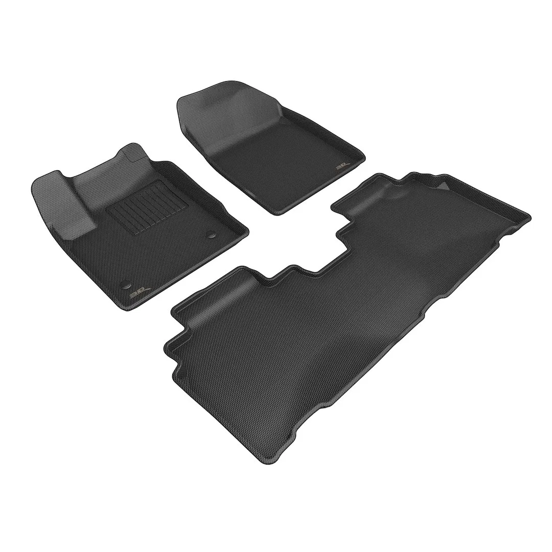 L1CH10801509 – 3D MATS/U-AC Floor Liner, Black Custom Fit Raised Edge Thermoplastic Rubber Of Carbon Fiber Texture 3 ...